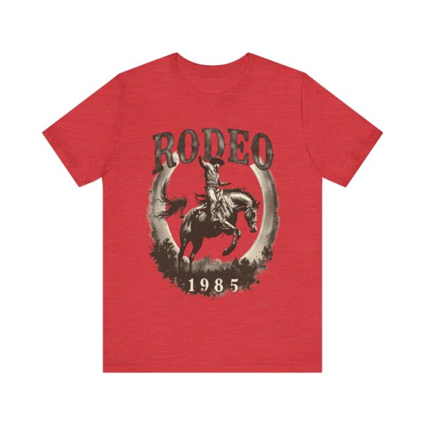 Distressed Vintage Rodeo Nights 1985 T-Shirt - Bronco Rider in Sepia Tones for Cowboy Enthusiasts - Image 21