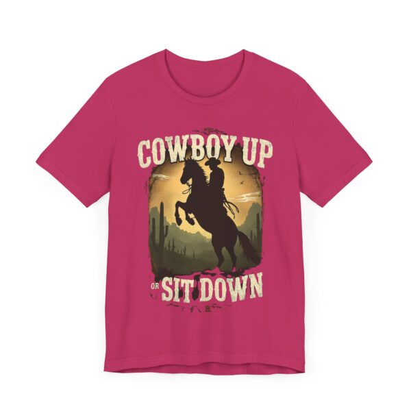 Cowboy Up or Sit Down – Rearing Horse Silhouette - - T-Shirt — Western - Image 63