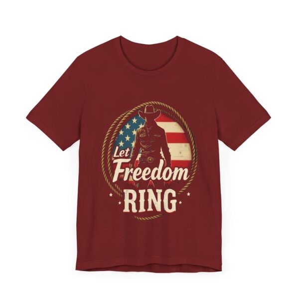 Patriotic Cowboy Vibes T-Shirt – Let Freedom Ring Western Design - Image 67