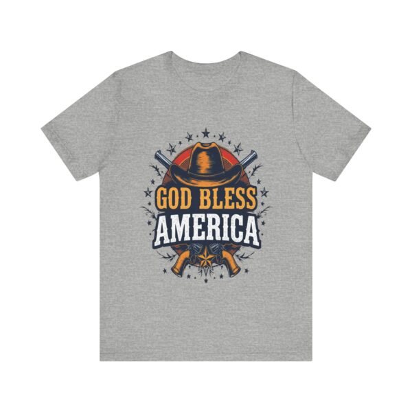 Bold Cowboy Spirit T-Shirt – God Bless America Western Patriotic Design - Image 45