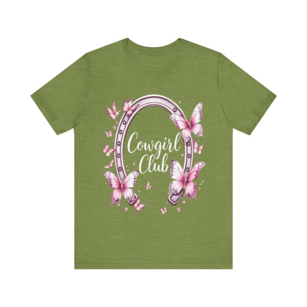 Western Ranch Cowgirl Club: Vintage Butterfly & Horseshoe Charm | Cowgirl Graphic T-Shirt - Image 13