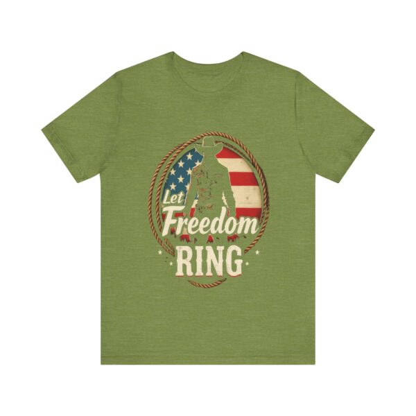 Patriotic Cowboy Vibes T-Shirt – Let Freedom Ring Western Design - Image 13