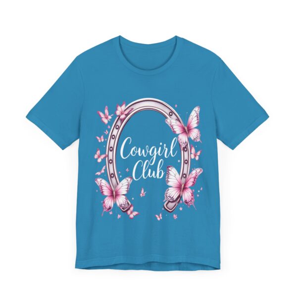 Western Ranch Cowgirl Club: Vintage Butterfly & Horseshoe Charm | Cowgirl Graphic T-Shirt - Image 39