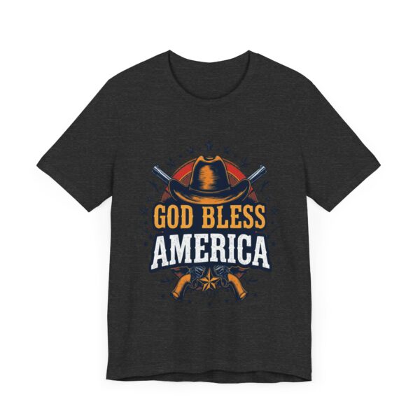 Bold Cowboy Spirit T-Shirt – God Bless America Western Patriotic Design - Image 55