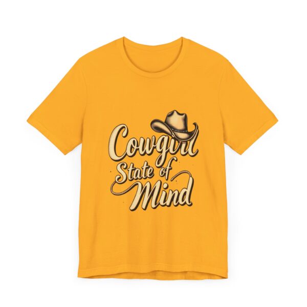 Rustic Charm Cowgirl State of Mind T-Shirt – Western Cursive Design with Lasso & Hat - Image 15