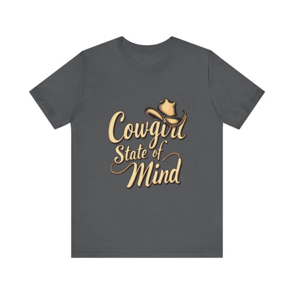 Rustic Charm Cowgirl State of Mind T-Shirt – Western Cursive Design with Lasso & Hat - Image 53