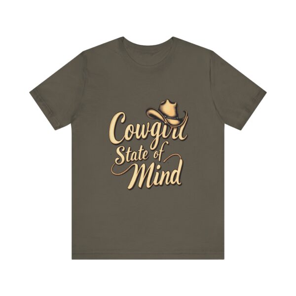 Rustic Charm Cowgirl State of Mind T-Shirt – Western Cursive Design with Lasso & Hat - Image 25