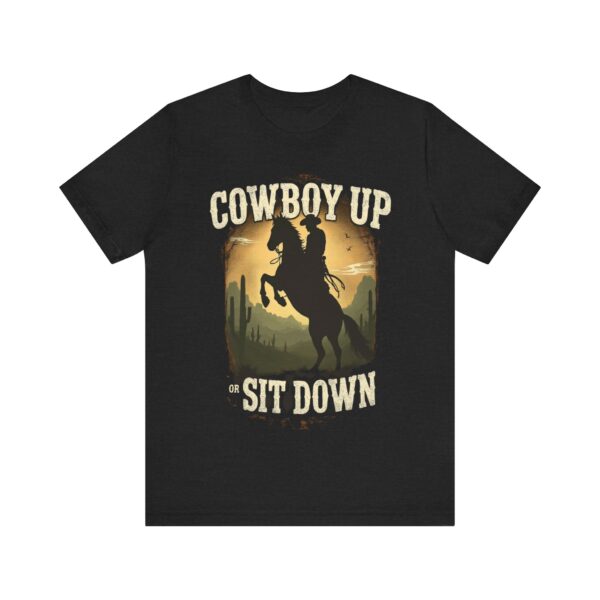 Cowboy Up or Sit Down – Rearing Horse Silhouette - - T-Shirt — Western - Image 9