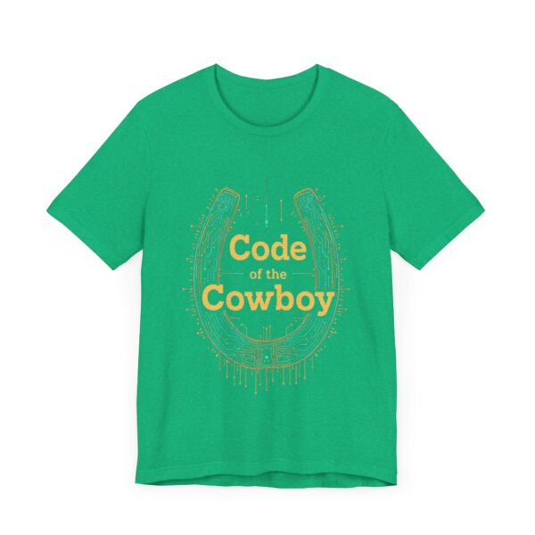 Code of the Cowboy T-Shirt - Circuit-Style Horseshoe Graphic Tee for Tech-Savvy Cowpoke Lovers — Tech-Savvy Cowboy - Image 11