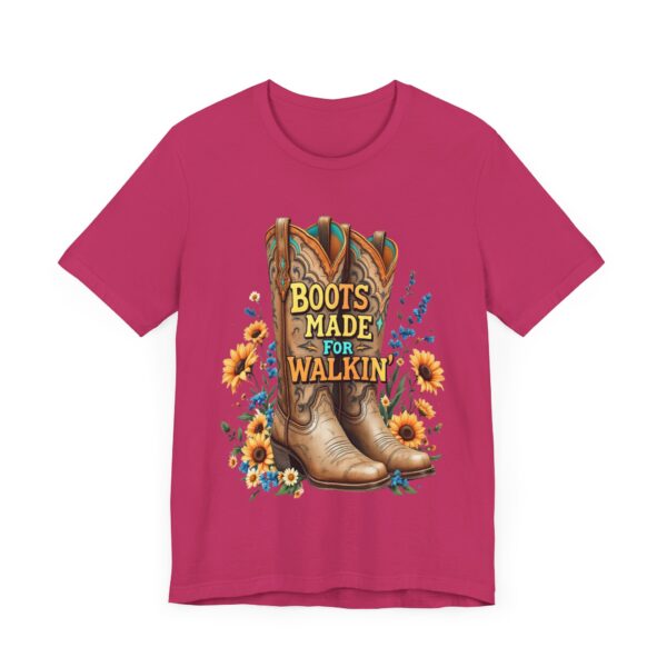 Boots Made for Walkin' T-Shirt – Rustic Cowgirl Boot Design with Country Flair - Image 3