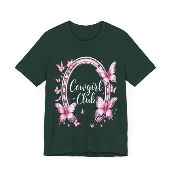 Western Ranch Cowgirl Club: Vintage Butterfly & Horseshoe Charm | Cowgirl Graphic T-Shirt - Image 35