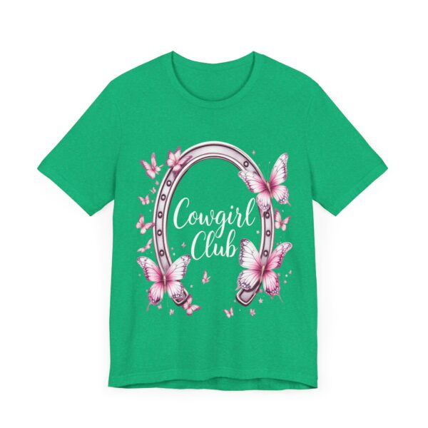 Western Ranch Cowgirl Club: Vintage Butterfly & Horseshoe Charm | Cowgirl Graphic T-Shirt - Image 31