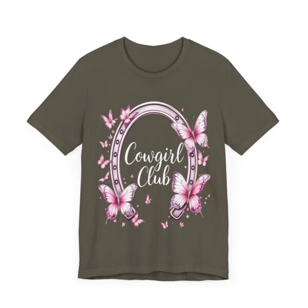 Western Ranch Cowgirl Club: Vintage Butterfly & Horseshoe Charm | Cowgirl Graphic T-Shirt - Image 19