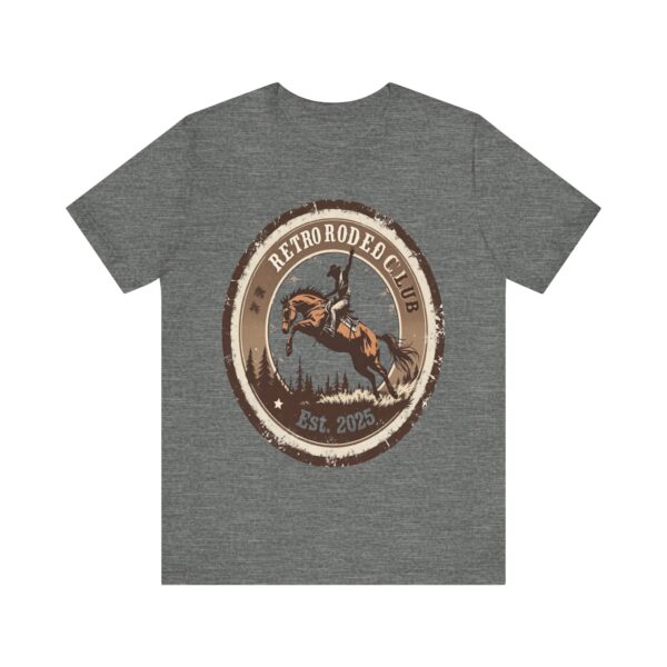 Retro Rodeo Club Bucking Bronco T-Shirt – Vintage Western Stamp Design - Image 5