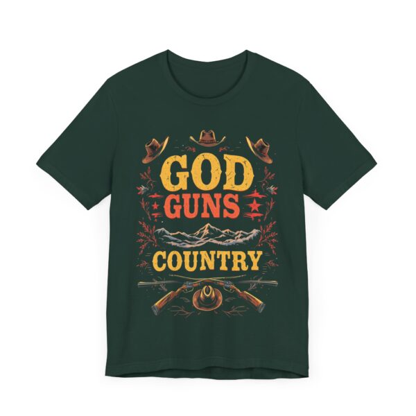 God Guns Country T-Shirt – Bold Cowboy Spirit Design for Patriotic Pride - Image 35