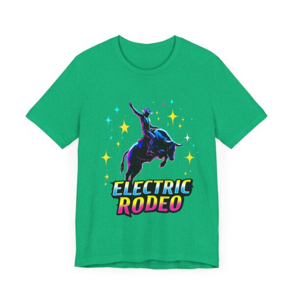 Electric Rodeo Metallic Graphic Tee - Holographic Stars & Bull Rider - T-Shirt — Rodeo Clothing - Image 11