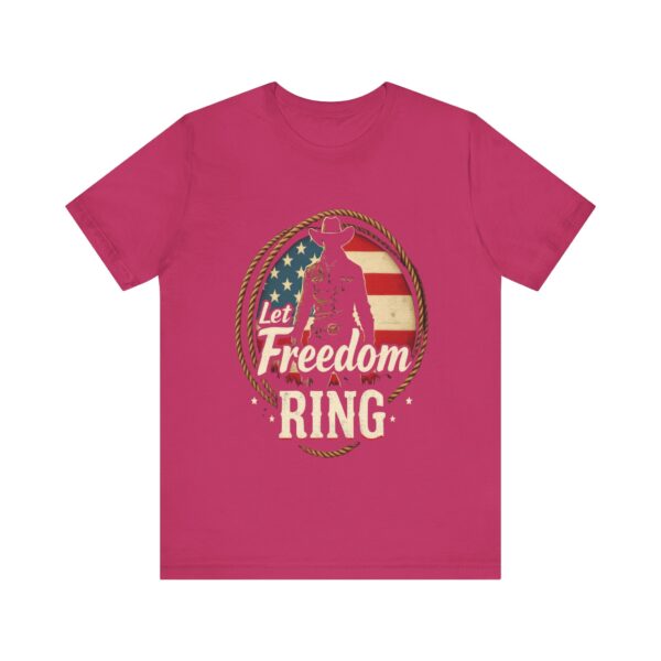 Patriotic Cowboy Vibes T-Shirt – Let Freedom Ring Western Design - Image 61