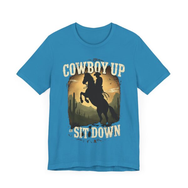 Cowboy Up or Sit Down – Rearing Horse Silhouette - - T-Shirt — Western - Image 43