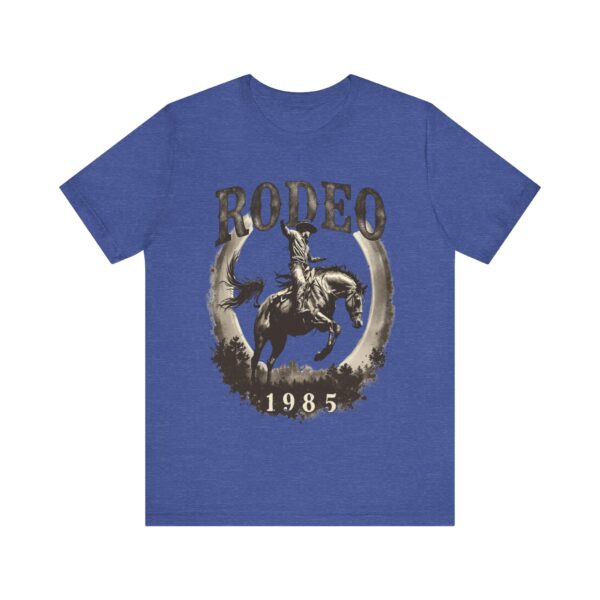 Distressed Vintage Rodeo Nights 1985 T-Shirt - Bronco Rider in Sepia Tones for Cowboy Enthusiasts - Image 17