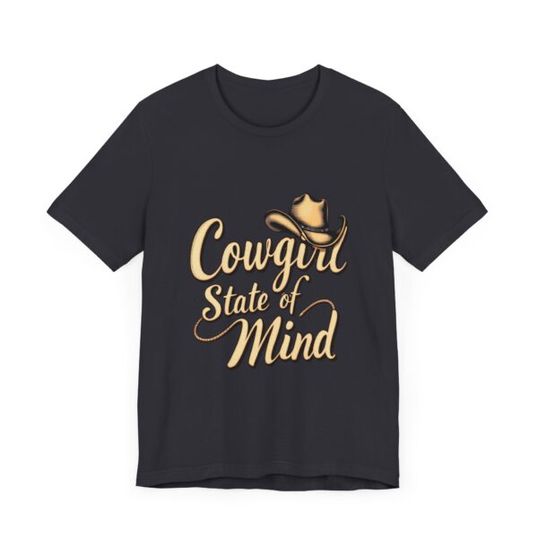 Rustic Charm Cowgirl State of Mind T-Shirt – Western Cursive Design with Lasso & Hat - Image 31