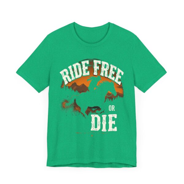 Ride Free or Die T-Shirt - Galloping Horse Silhouette with Rugged Typography - Outdoor Adventure Shirt — Western-Themed - Image 11