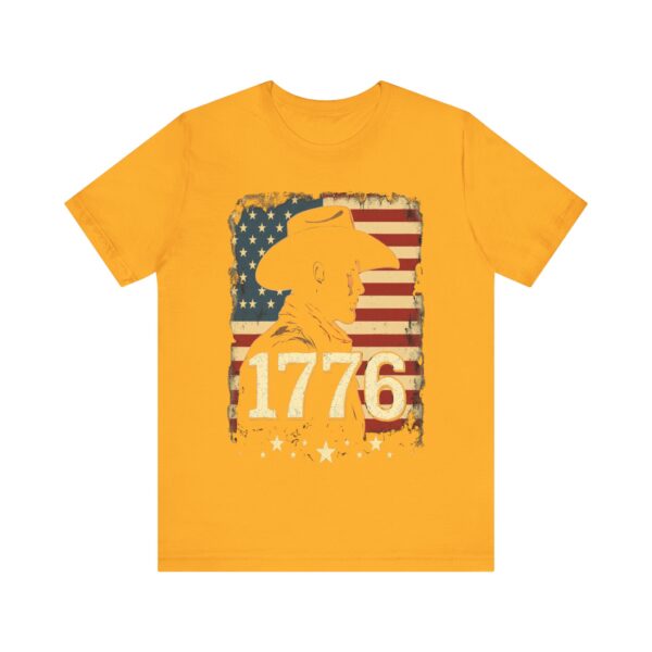 1776 Freedom T-Shirt – Cowboy Patriotic Vintage Graphic Design - Image 9