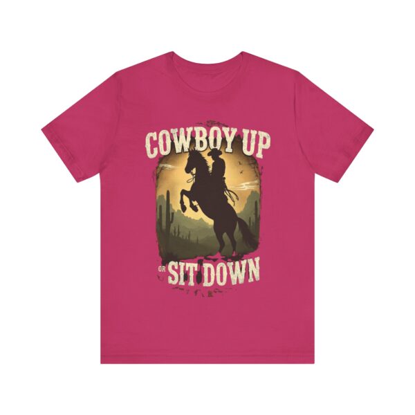 Cowboy Up or Sit Down – Rearing Horse Silhouette - - T-Shirt — Western - Image 61