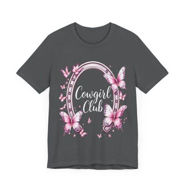 Western Ranch Cowgirl Club: Vintage Butterfly & Horseshoe Charm | Cowgirl Graphic T-Shirt - Image 51