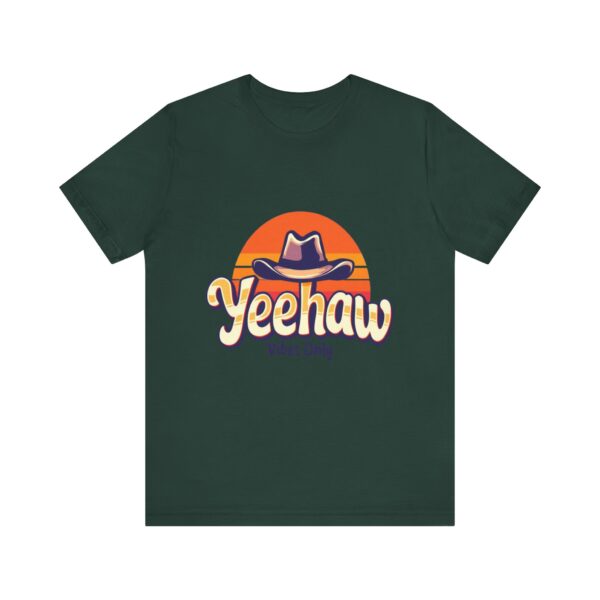 Yeehaw Vibes Only T-Shirt – Retro Cowboy Bliss Graphic with Sunset Stripes - Image 37