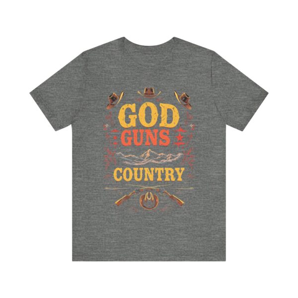 God Guns Country T-Shirt – Bold Cowboy Spirit Design for Patriotic Pride - Image 5