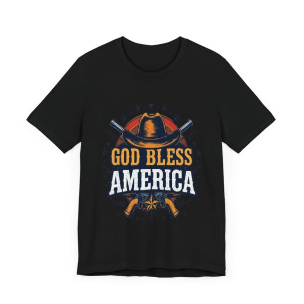 Bold Cowboy Spirit T-Shirt – God Bless America Western Patriotic Design - Image 11