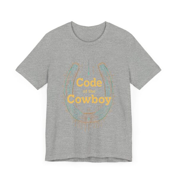 Code of the Cowboy T-Shirt - Circuit-Style Horseshoe Graphic Tee for Tech-Savvy Cowpoke Lovers — Tech-Savvy Cowboy - Image 15