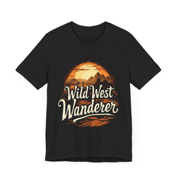 Wild West Wanderer - Desert Horizon Flowing Script - - T-Shirt — Cowboy Aesthetic - Image 7