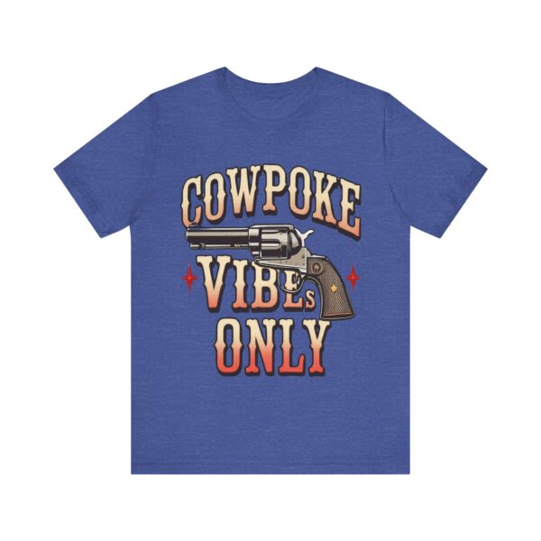 Cowpoke Vibes Only Retro T-Shirt with Revolver Artwork | Vintage Western Graphic Tee — Old-Fashioned Western - Image 17