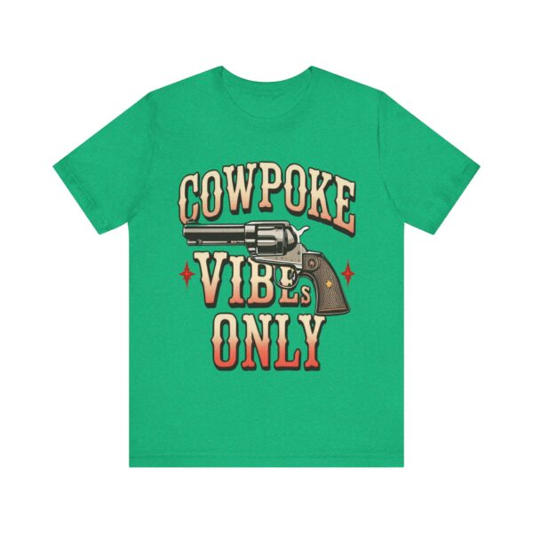 Cowpoke Vibes Only Retro T-Shirt with Revolver Artwork | Vintage Western Graphic Tee — Old-Fashioned Western - Image 9