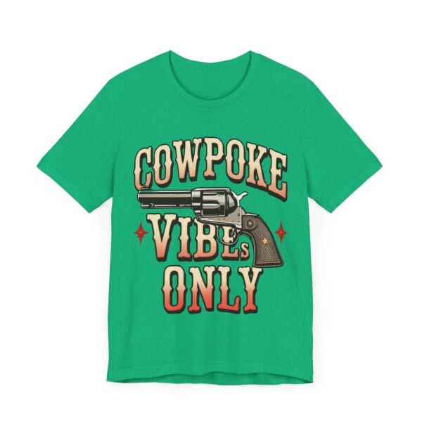 Cowpoke Vibes Only Retro T-Shirt with Revolver Artwork | Vintage Western Graphic Tee — Old-Fashioned Western - Image 11