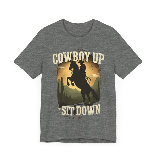 Cowboy Up or Sit Down – Rearing Horse Silhouette - - T-Shirt — Western - Image 7