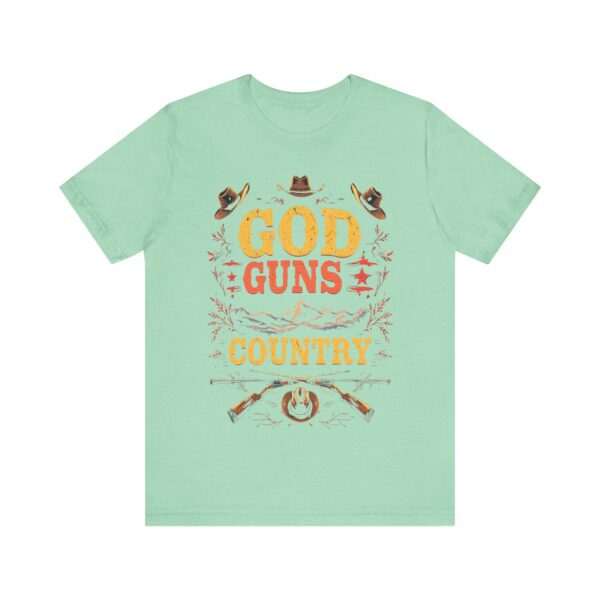 God Guns Country T-Shirt – Bold Cowboy Spirit Design for Patriotic Pride - Image 25