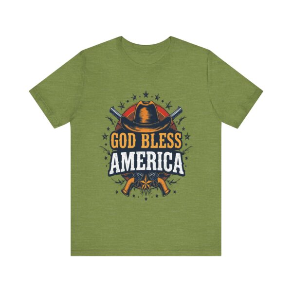 Bold Cowboy Spirit T-Shirt – God Bless America Western Patriotic Design - Image 13