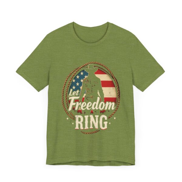 Patriotic Cowboy Vibes T-Shirt – Let Freedom Ring Western Design - Image 15