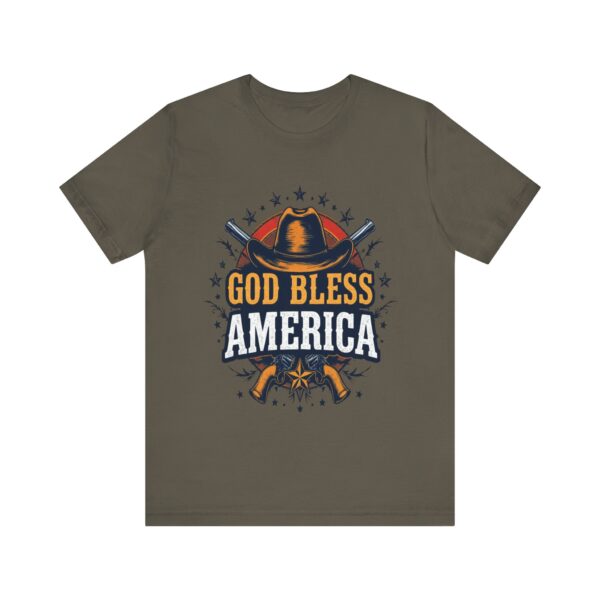 Bold Cowboy Spirit T-Shirt – God Bless America Western Patriotic Design - Image 17