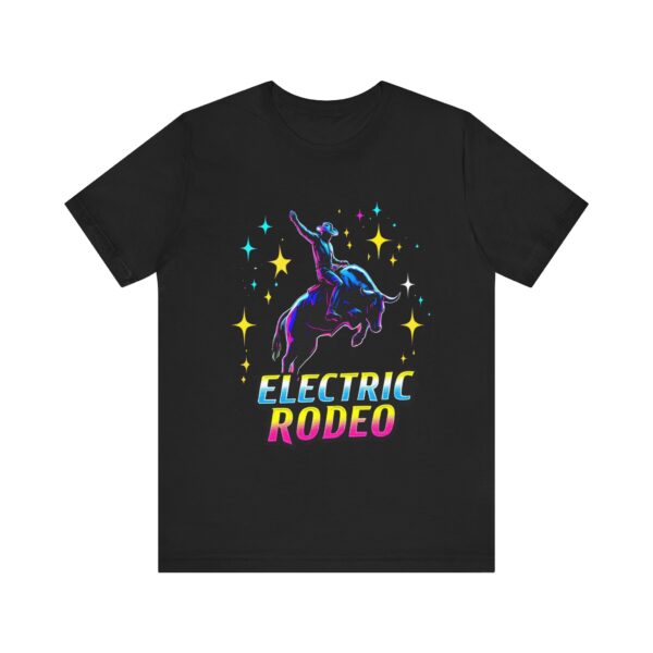 Electric Rodeo Metallic Graphic Tee - Holographic Stars & Bull Rider - T-Shirt — Rodeo Clothing