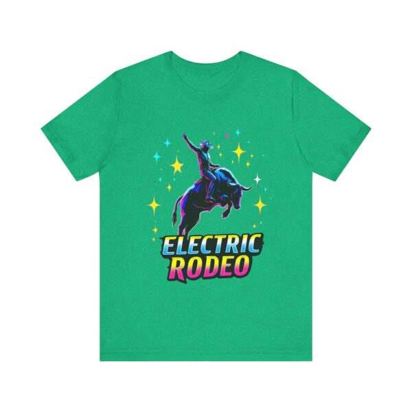 Electric Rodeo Metallic Graphic Tee - Holographic Stars & Bull Rider - T-Shirt — Rodeo Clothing - Image 9