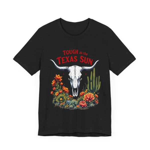 Texas Longhorn Skull T-Shirt - Tough as the Texas Sun with Cacti and Sagebrush — Western-Themed Clothing - Image 7