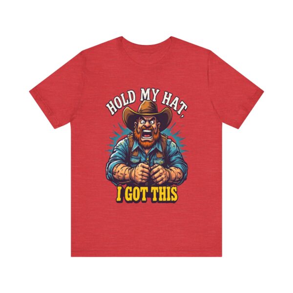 Cartoon Cow Wrangling Cowboy T-Shirt - 'Hold My Hat, I Got This!' Funny Western Tee — Western-Themed Clothing - Image 21