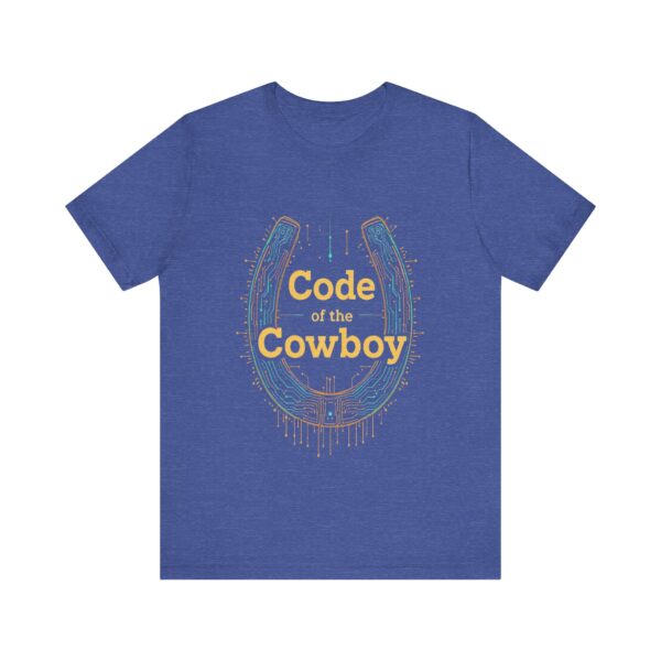 Code of the Cowboy T-Shirt - Circuit-Style Horseshoe Graphic Tee for Tech-Savvy Cowpoke Lovers — Tech-Savvy Cowboy - Image 17