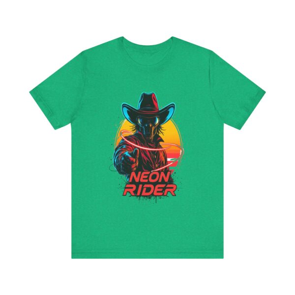 Neon Rider T-Shirt - Futuristic Cowboy With Glowing Lasso Graphic Tee — High-Tech Cowboy - Image 9