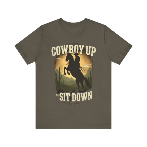 Cowboy Up or Sit Down – Rearing Horse Silhouette - - T-Shirt — Western - Image 25