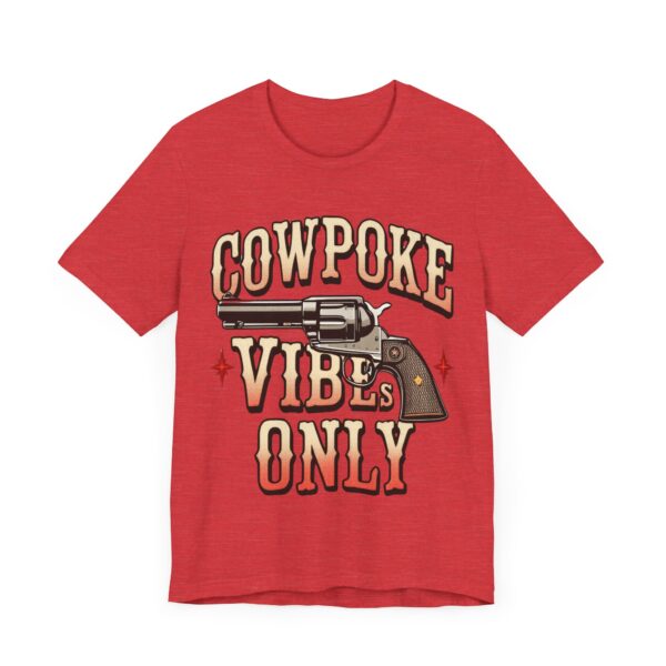 Cowpoke Vibes Only Retro T-Shirt with Revolver Artwork | Vintage Western Graphic Tee — Old-Fashioned Western - Image 23