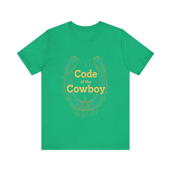 Code of the Cowboy T-Shirt - Circuit-Style Horseshoe Graphic Tee for Tech-Savvy Cowpoke Lovers — Tech-Savvy Cowboy - Image 9